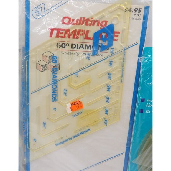Set Of 3 Quilting Templates: EZ Quilting Hexagon & 60º Diamond June Tailor Mix & - Picture 3 of 4